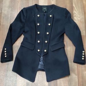 Womens Navy blue military style coat.